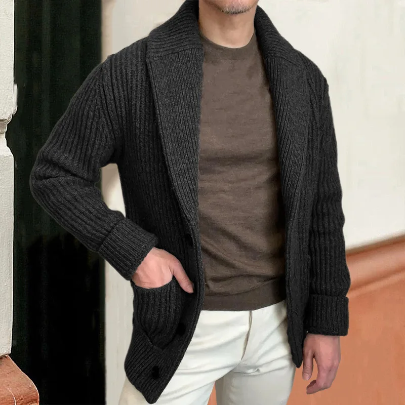 Down Jacket Packable - Men's Sweaters Cardigan Lapel Long Sleeve