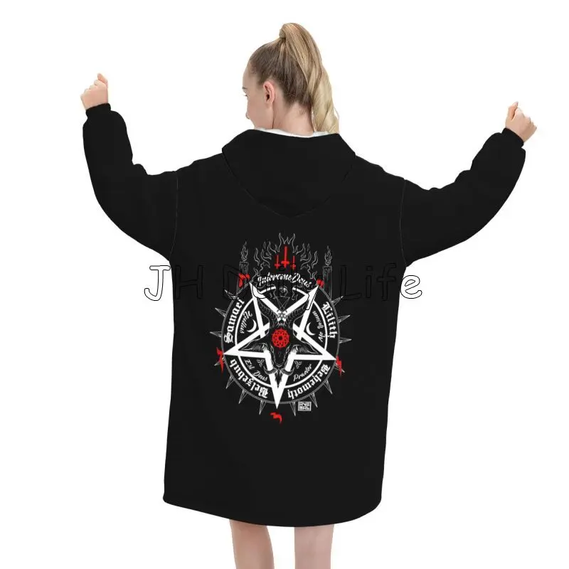Black Satan Skull Dead Head My - Sherpa Hoodie Fleece recension och pris