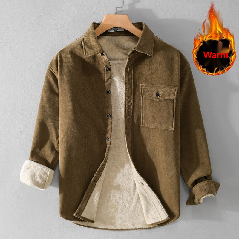 Men's Corduroy Shirt Jacket He - Flannel Shirt Lined recension och pris