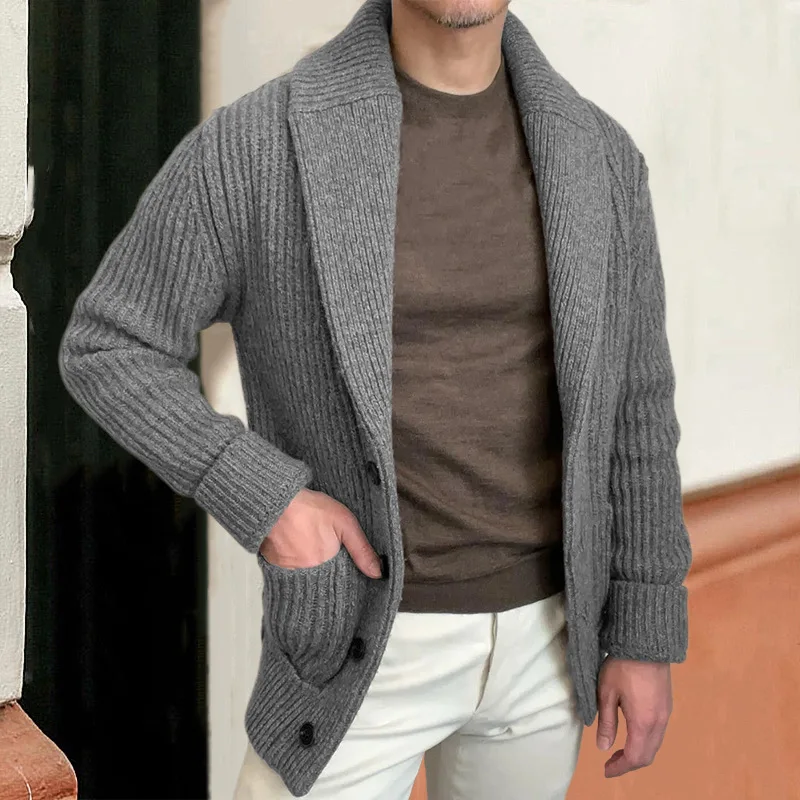 Men's Sweaters Cardigan Lapel  - Down Jacket Packable recension och pris
