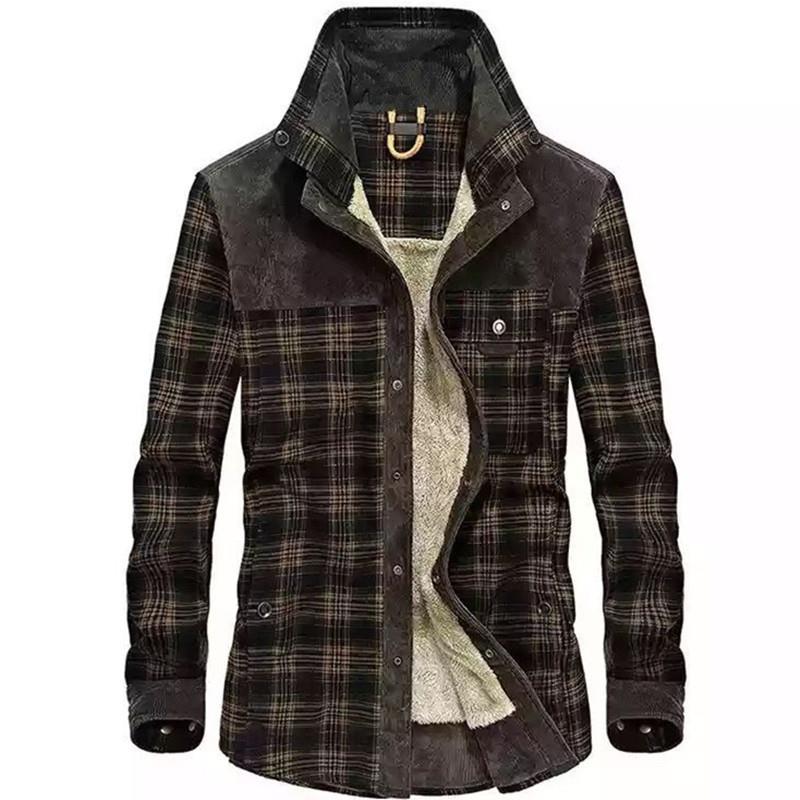 Men's Vintage Plaid Shearling  - Flannel Shirt Lined recension och pris