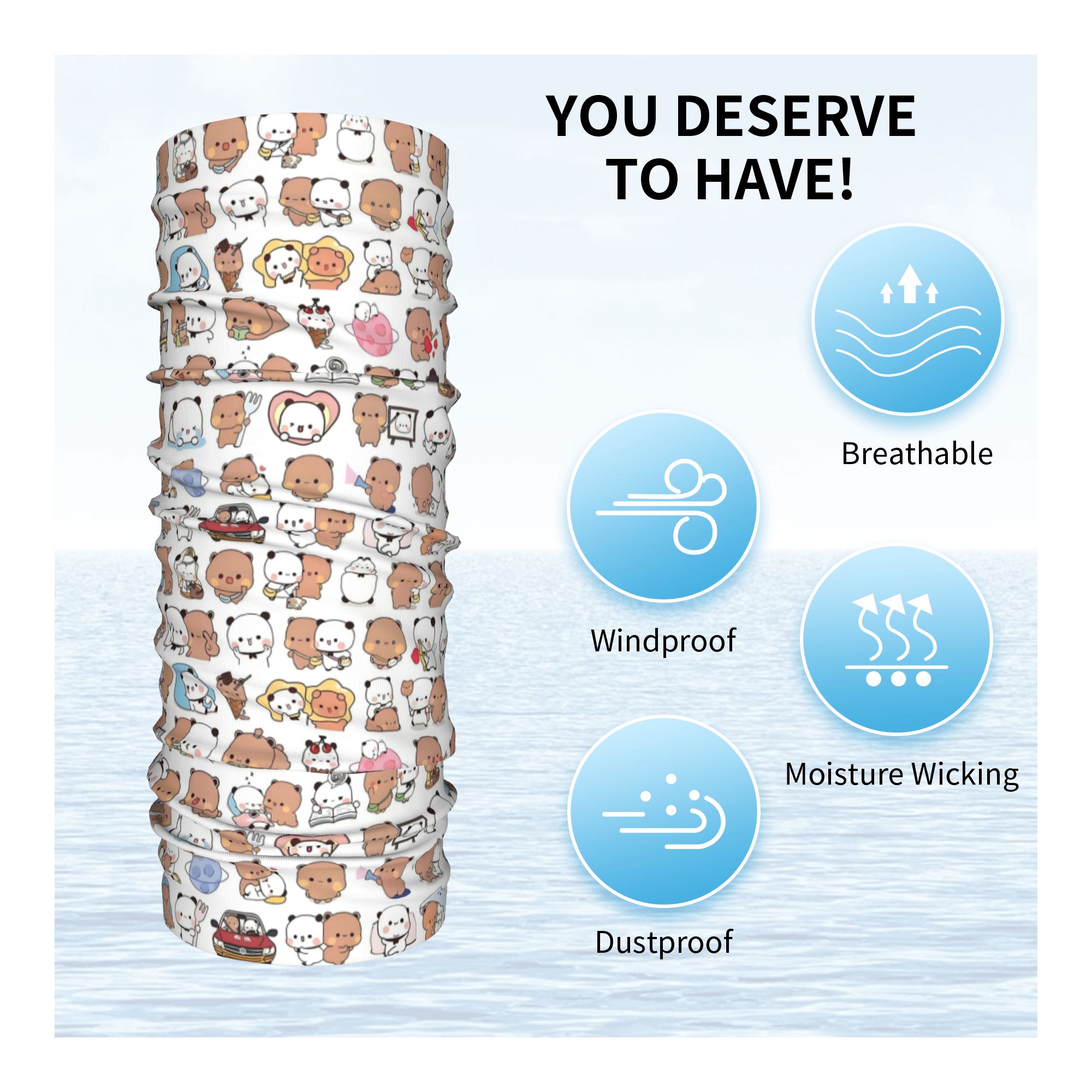 Custom Bear Cartoon Peach And  - Neck Gaiter Fleece recension och pris