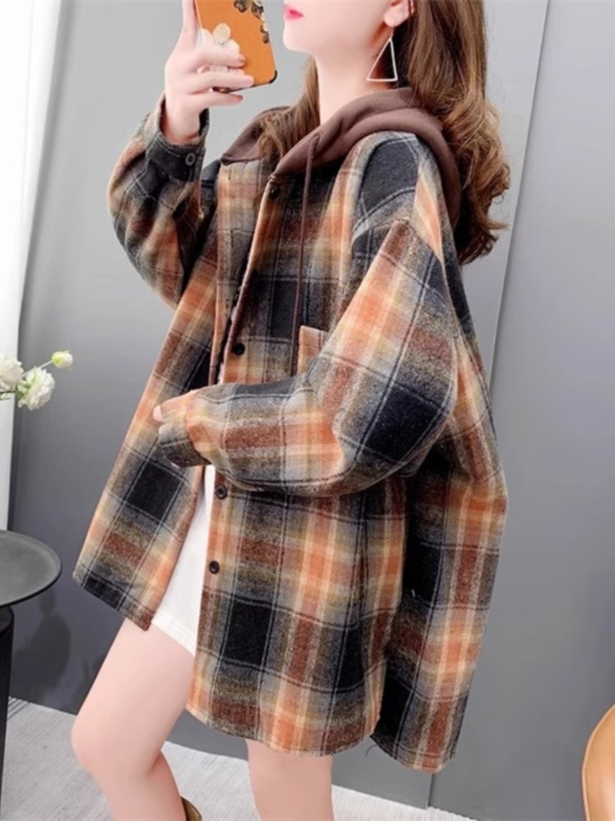 Women's Oversized Plaid Flanne - Flannel Shirt Lined recension och pris