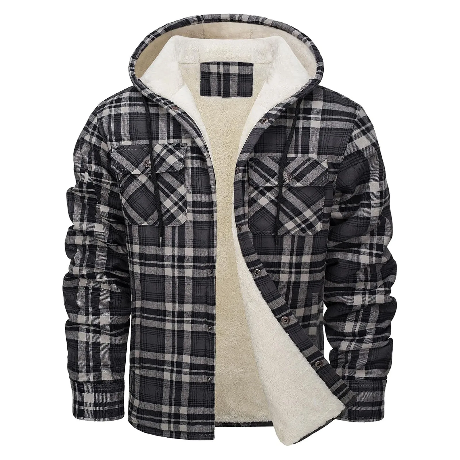 Thick Warm Flannel Hooded Jack - Flannel Shirt Lined recension och pris