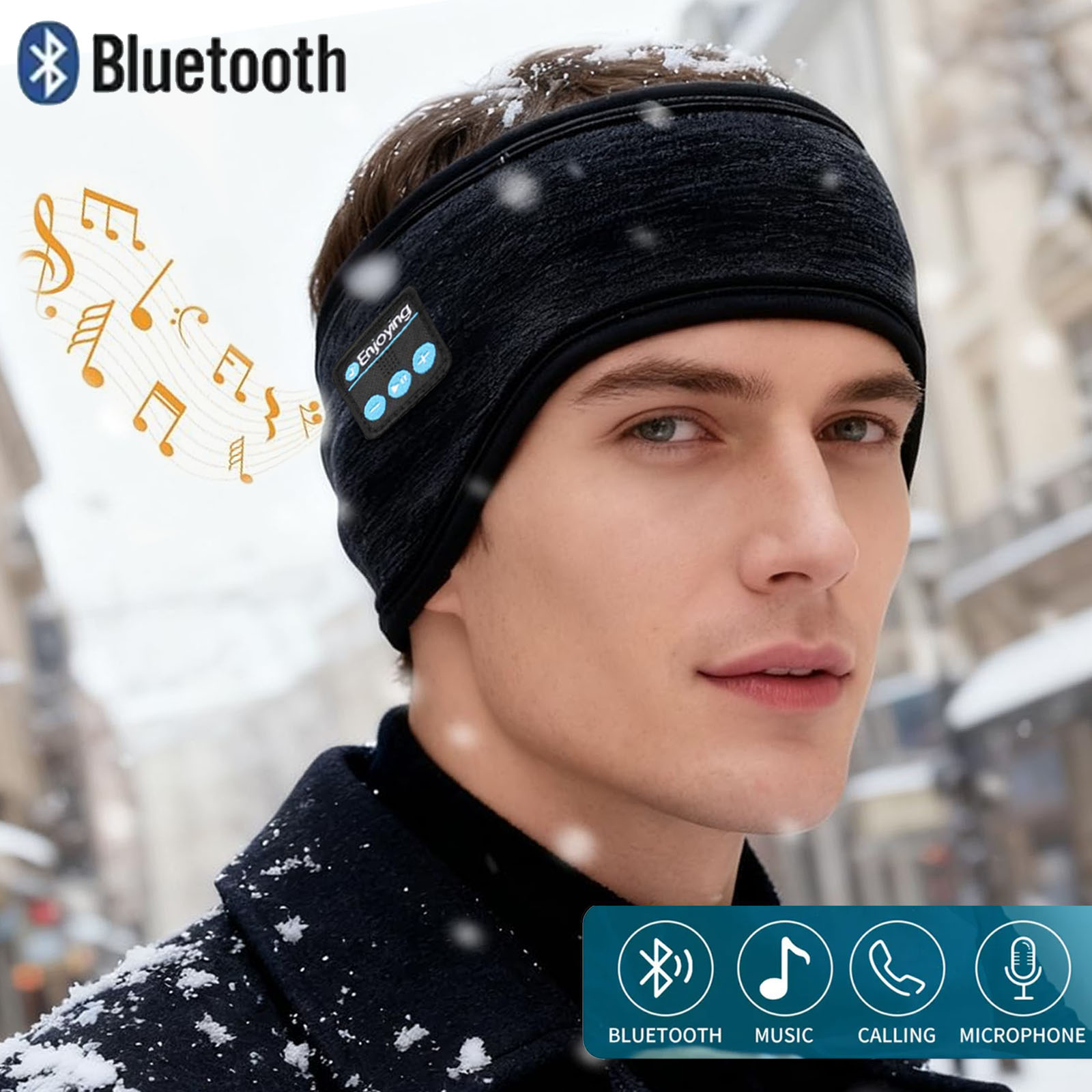 Wireless Bluetooth Headphones  - Winter Headband Fleece recension och pris