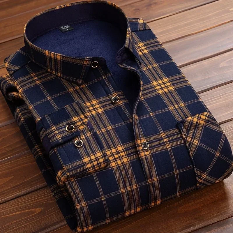 2025 Men's Winter Warm Long Sl - Flannel Shirt Lined recension och pris