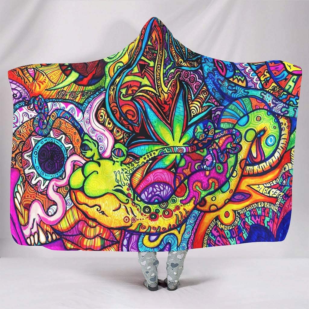Abstract Bright Trippy Rainbow - Sherpa Hoodie Fleece recension och pris