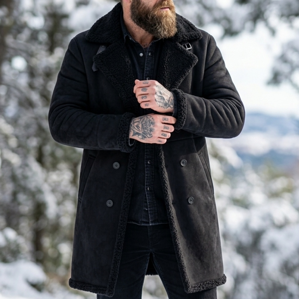 Men's Faux Suede Fur Lined Win - Down Jacket Packable recension och pris